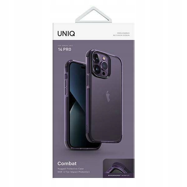 UNIQ COMBAT RUGGED PROTECTIVE CASE WITH 3-TIER IMPACT PROTECTION FOR IPHONE 2022 14 PRO | PURPLE